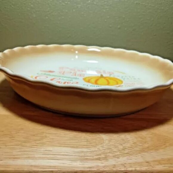 Pumpkin Pie Serving Plate Home Essentials Baking Pan Dish Fall October November - Picture 3 of 6